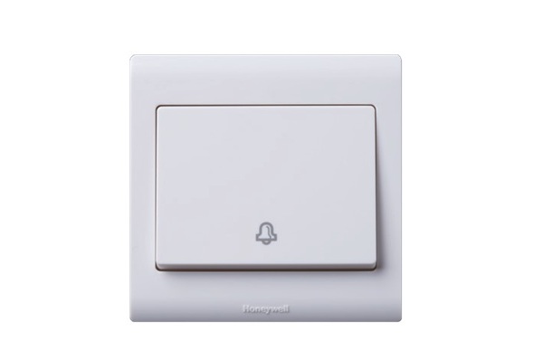 Honeywell Elegant EW4788BSPWHISG Push Switch, 16A, 1-Pole, 1-Way, with Bell Symbol